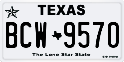 TX license plate BCW9570