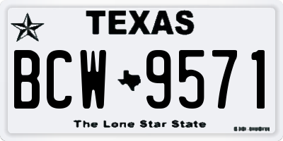 TX license plate BCW9571