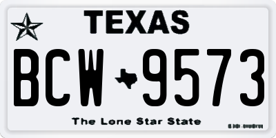 TX license plate BCW9573