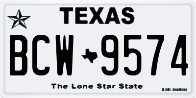 TX license plate BCW9574