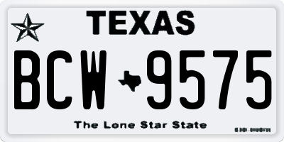 TX license plate BCW9575