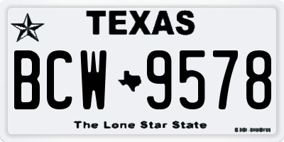 TX license plate BCW9578