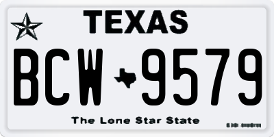 TX license plate BCW9579