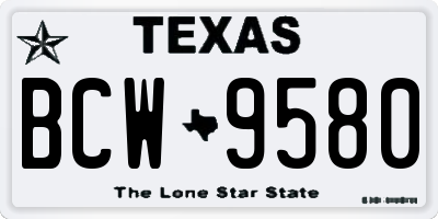 TX license plate BCW9580