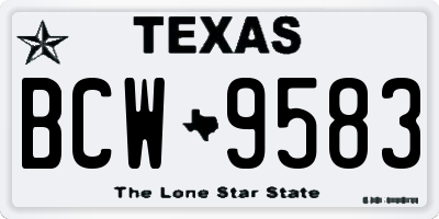 TX license plate BCW9583