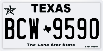 TX license plate BCW9590