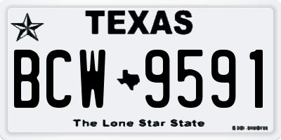 TX license plate BCW9591