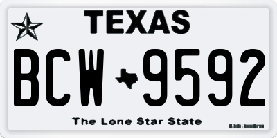 TX license plate BCW9592
