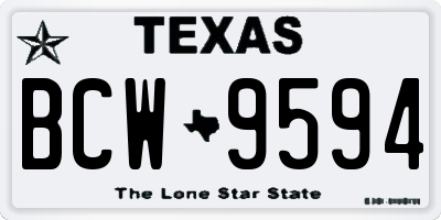 TX license plate BCW9594