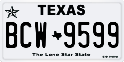 TX license plate BCW9599