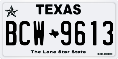 TX license plate BCW9613