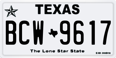 TX license plate BCW9617