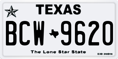 TX license plate BCW9620