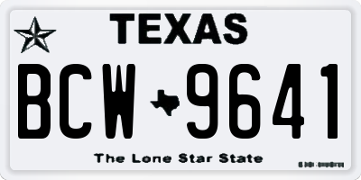 TX license plate BCW9641