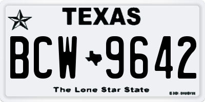 TX license plate BCW9642