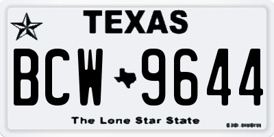 TX license plate BCW9644