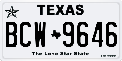 TX license plate BCW9646