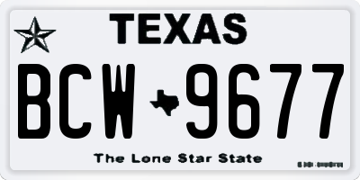 TX license plate BCW9677