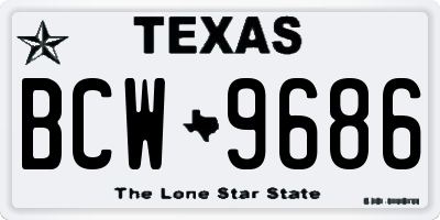 TX license plate BCW9686