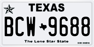 TX license plate BCW9688