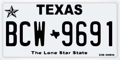TX license plate BCW9691