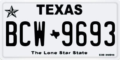 TX license plate BCW9693