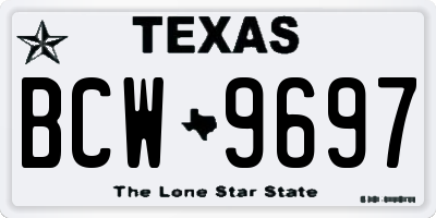 TX license plate BCW9697
