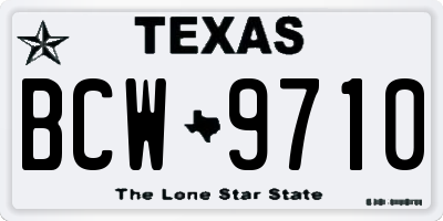 TX license plate BCW9710