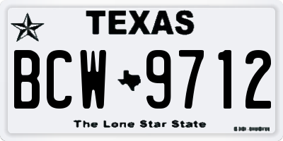TX license plate BCW9712