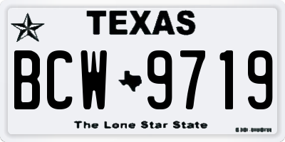 TX license plate BCW9719