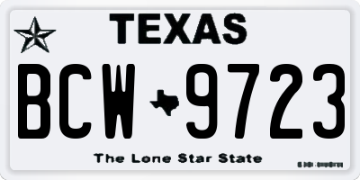 TX license plate BCW9723