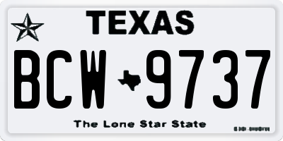 TX license plate BCW9737