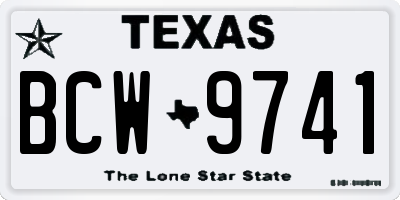 TX license plate BCW9741