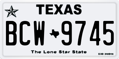 TX license plate BCW9745
