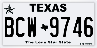 TX license plate BCW9746