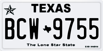 TX license plate BCW9755