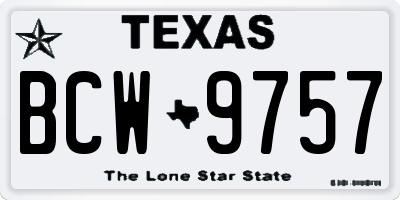 TX license plate BCW9757