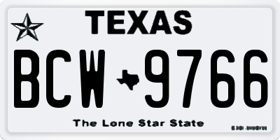 TX license plate BCW9766