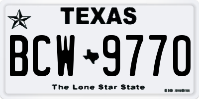 TX license plate BCW9770