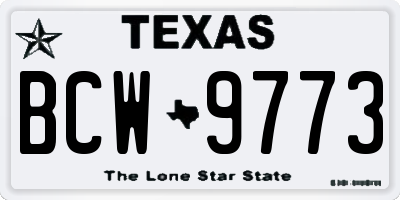 TX license plate BCW9773