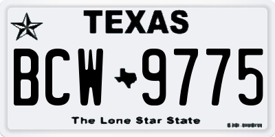 TX license plate BCW9775