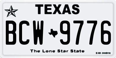 TX license plate BCW9776