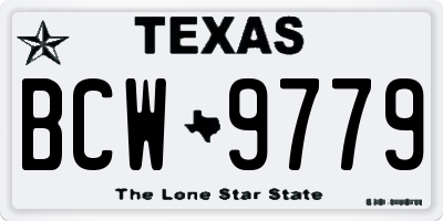 TX license plate BCW9779
