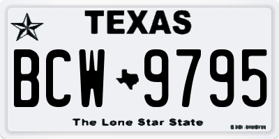 TX license plate BCW9795