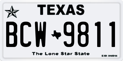 TX license plate BCW9811