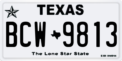 TX license plate BCW9813