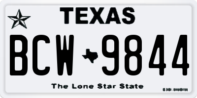TX license plate BCW9844