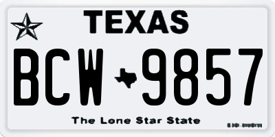 TX license plate BCW9857