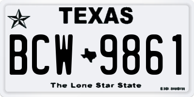 TX license plate BCW9861
