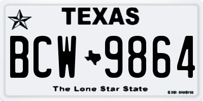TX license plate BCW9864